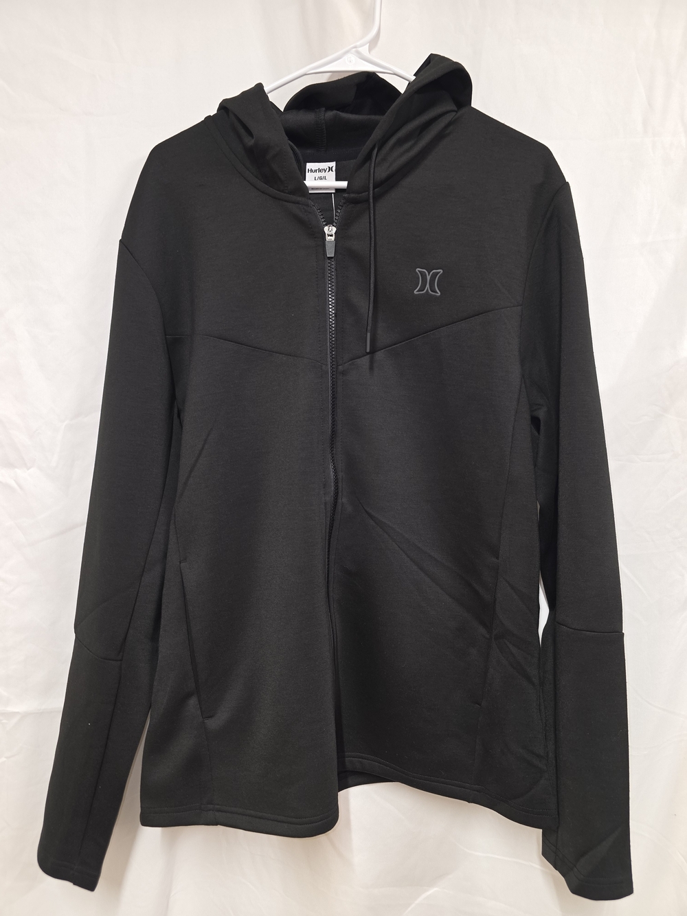 Hurley Black Full‑Zip Hooded Sweatshirt with Tags